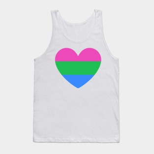 Polysexual Pride Flag Heart Tank Top